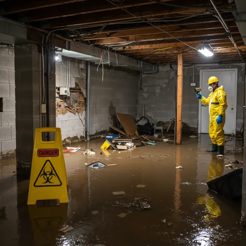 Flooded Basement Electrical Hazard in Springfield, MA Property